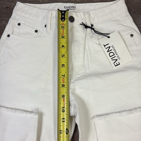 NEW EVIDNT ORSAY SLIM  High Rise Cropped Notched Ankle Jeans 24 - Picture 7 of 9